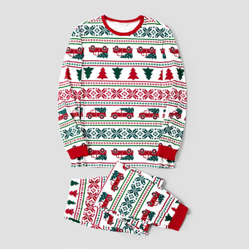 Christmas Tree and Trunk Print Family Matching Pajamas Sets (Flame Resistant)a - 20718386
