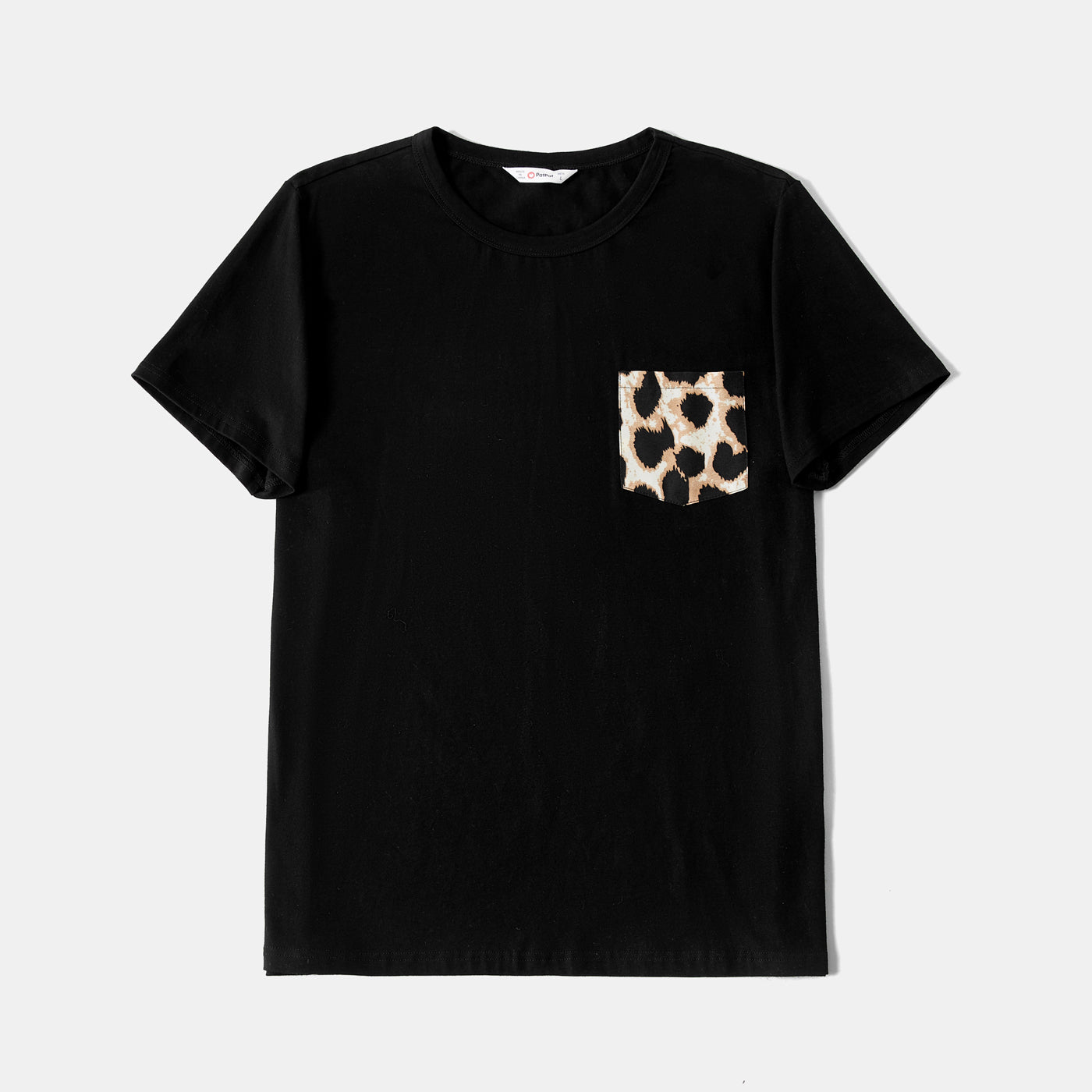 Family Matching 95% Cotton Short-sleeve T-shirts and Rib Knit Spliced Leopard Belted Cami Dresses Sets - 20460028