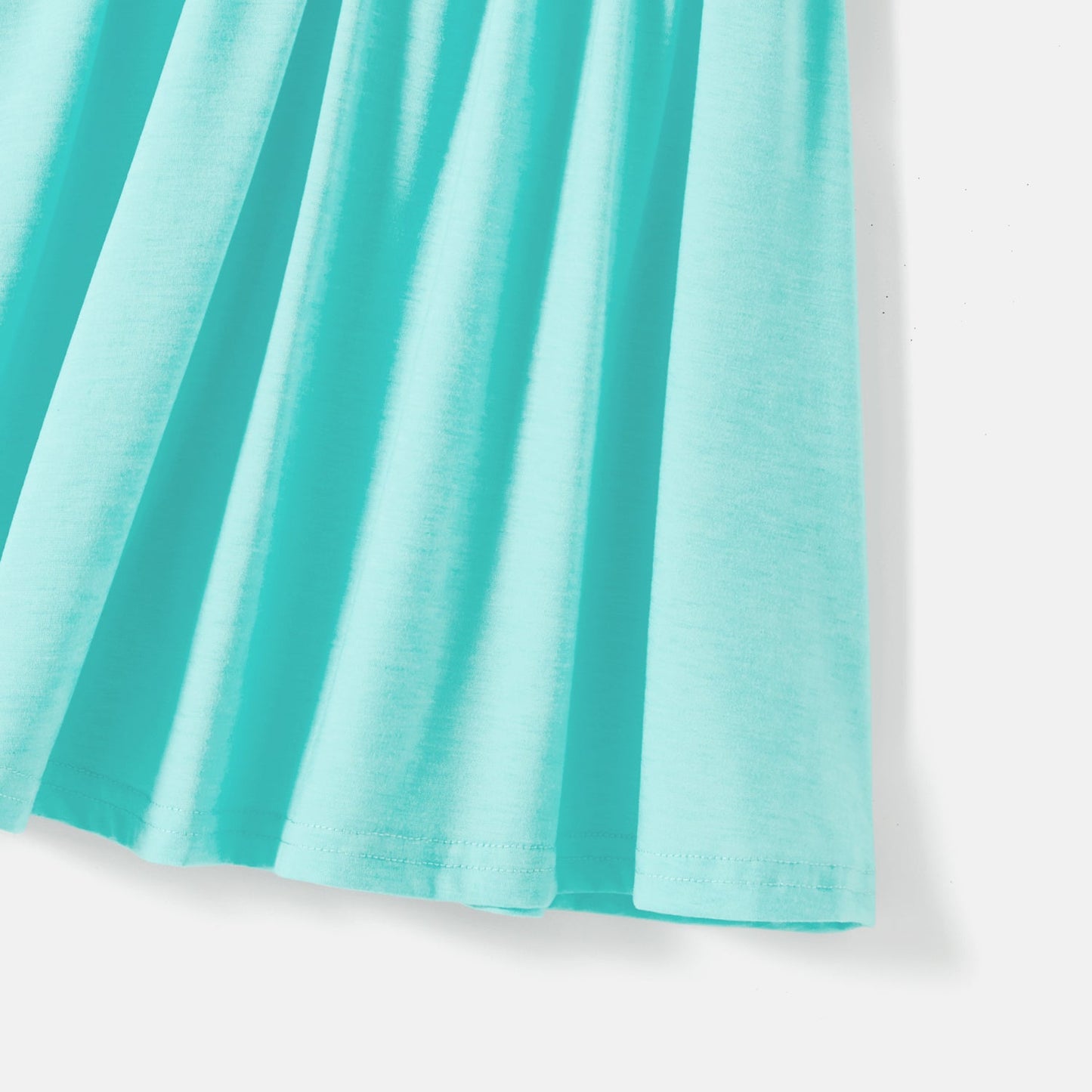 Family Matching 95% Cotton Solid V Neck Ruched Cami Dresses and Colorblock Short-sleeve Tee Sets - 20597000