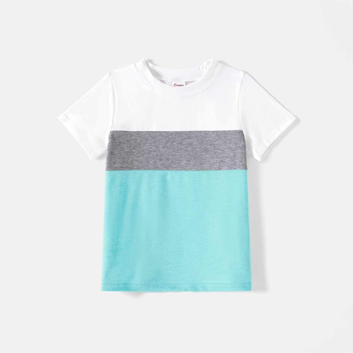 Family Matching 95% Cotton Solid V Neck Ruched Cami Dresses and Colorblock Short-sleeve Tee Sets - 20597000
