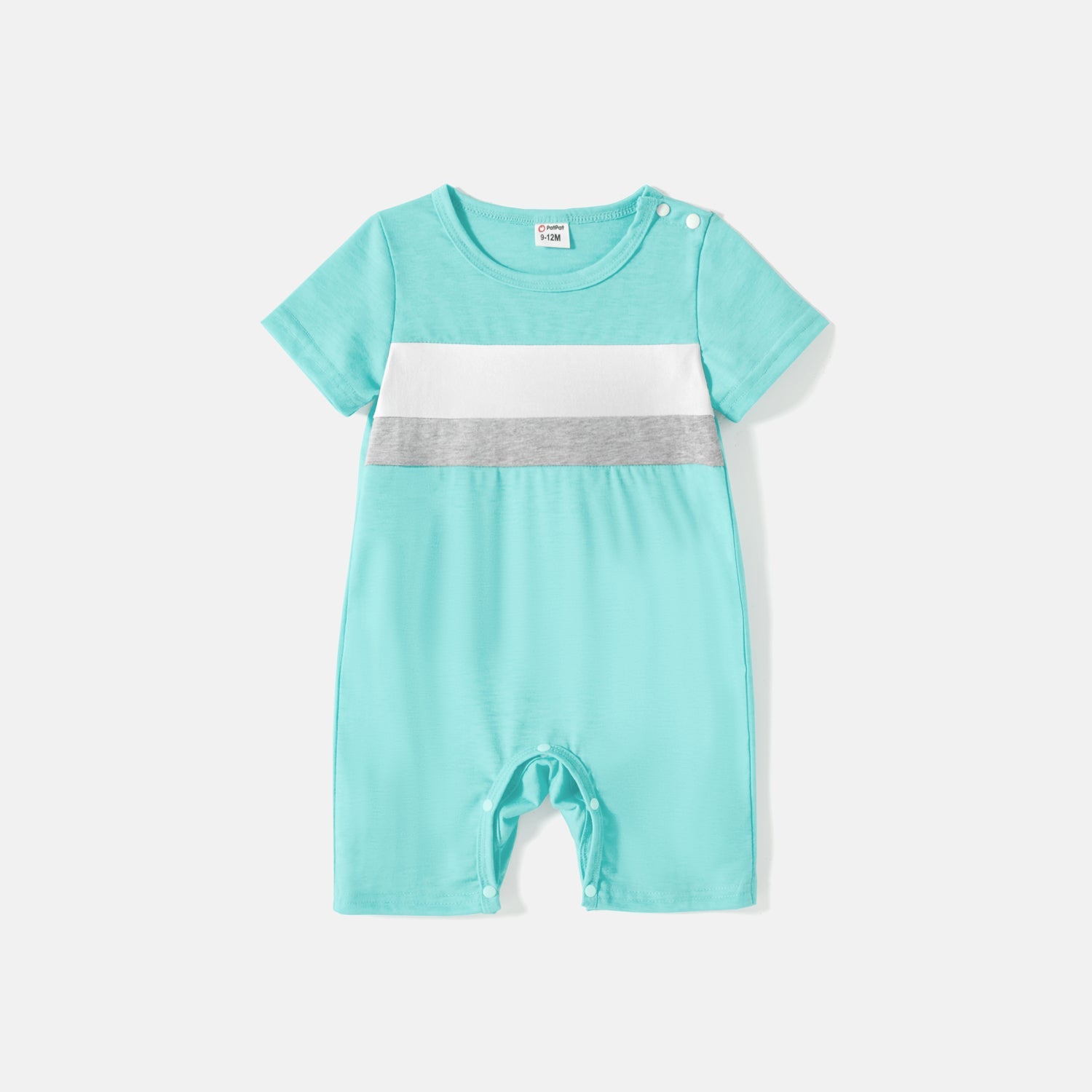 Family Matching 95% Cotton Solid V Neck Ruched Cami Dresses and Colorblock Short-sleeve Tee Sets - 20597000
