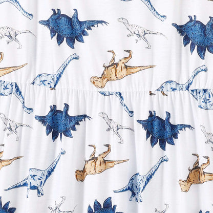 Family Matching All Over Dinosaur Print Spaghetti Strap Midi Dresses and Short-sleeve T-shirts Sets - 20368409