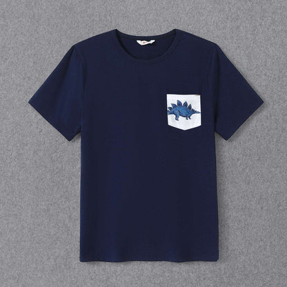 Family Matching All Over Dinosaur Print Spaghetti Strap Midi Dresses and Short-sleeve T-shirts Sets - 20368409