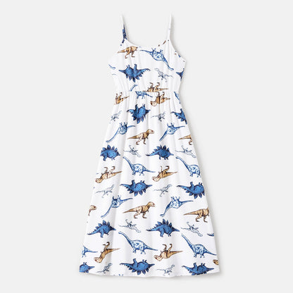 Family Matching Allover Dinosaur Print Naia? Cami Dresses and Short-sleeve T-shirts Sets - 20559173