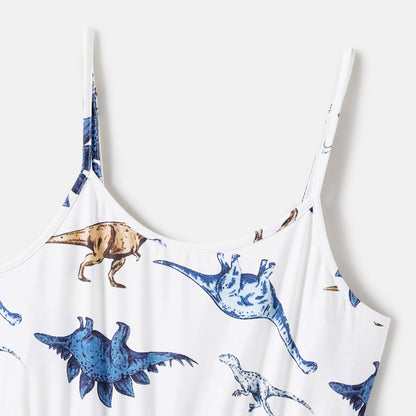 Family Matching Allover Dinosaur Print Naia? Cami Dresses and Short-sleeve T-shirts Sets - 20559173