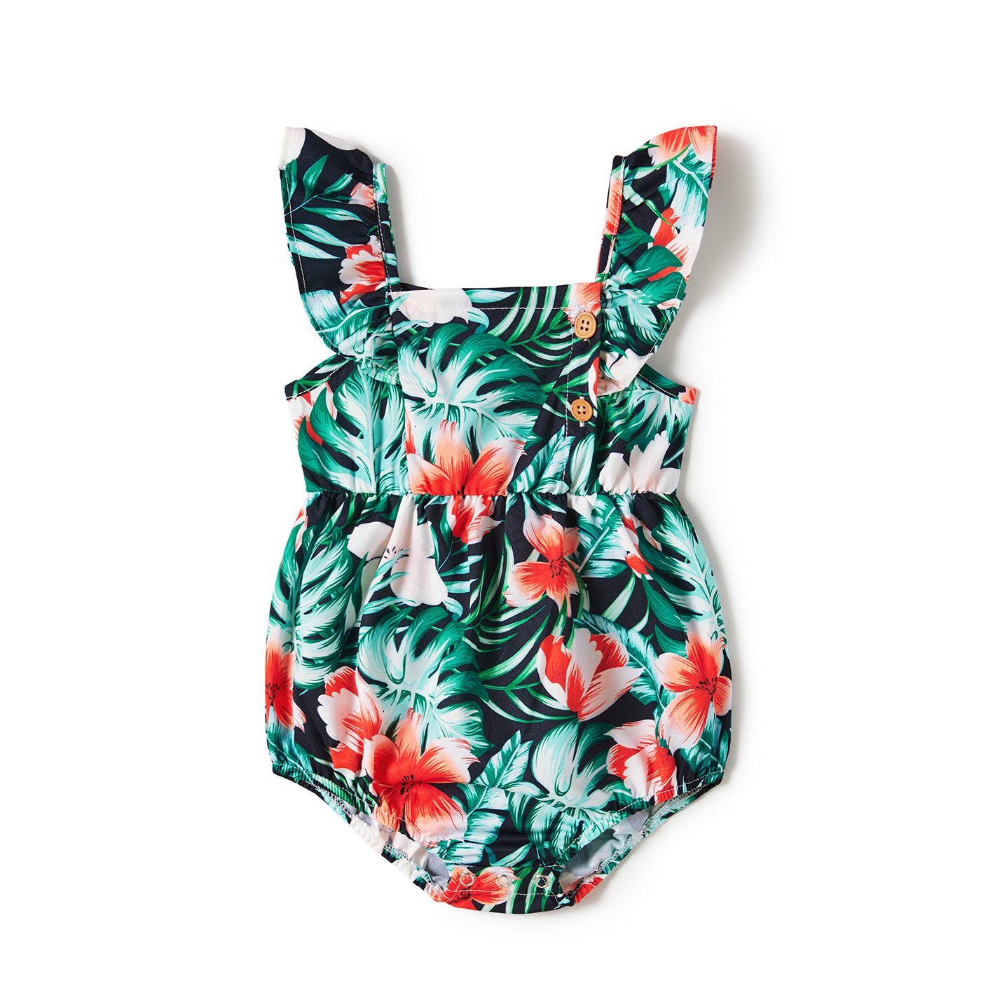 Family Matching Allover Floral Print Belted Dress and Short-sleeve Tee Sets - 20662594