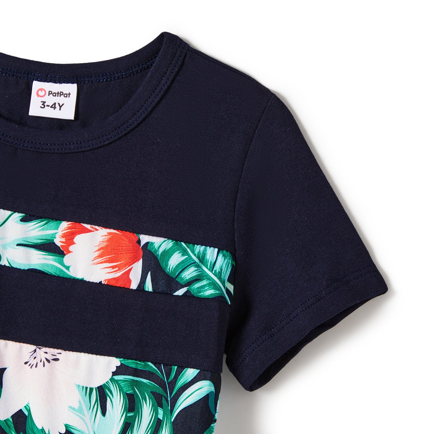 Family Matching Allover Floral Print Belted Dress and Short-sleeve Tee Sets - 20662594