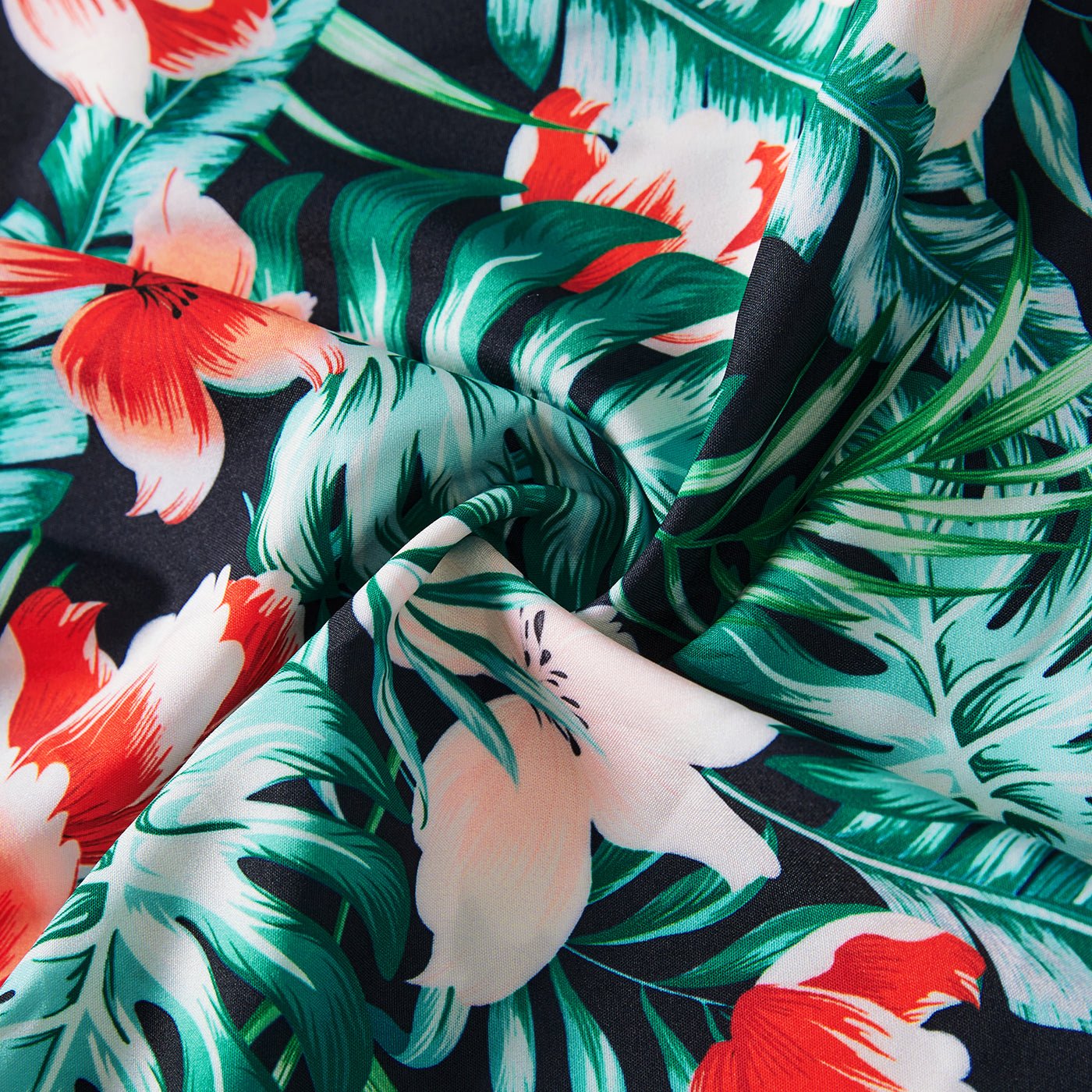Family Matching Allover Floral Print Belted Dress and Short-sleeve Tee Sets - 20662594