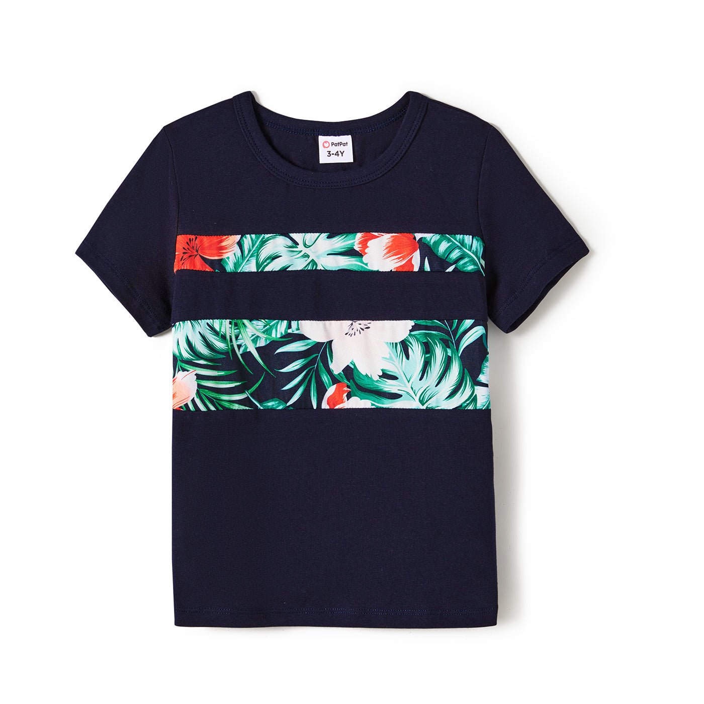 Family Matching Allover Floral Print Belted Dress and Short-sleeve Tee Sets - 20662594