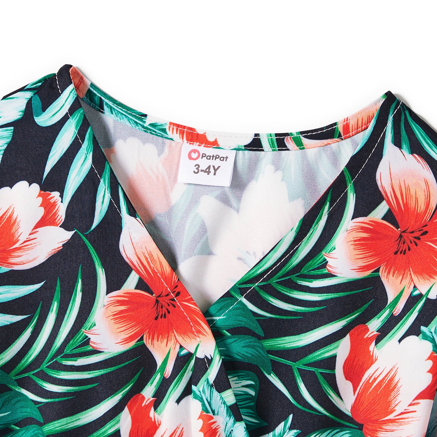 Family Matching Allover Floral Print Belted Dress and Short-sleeve Tee Sets - 20662594
