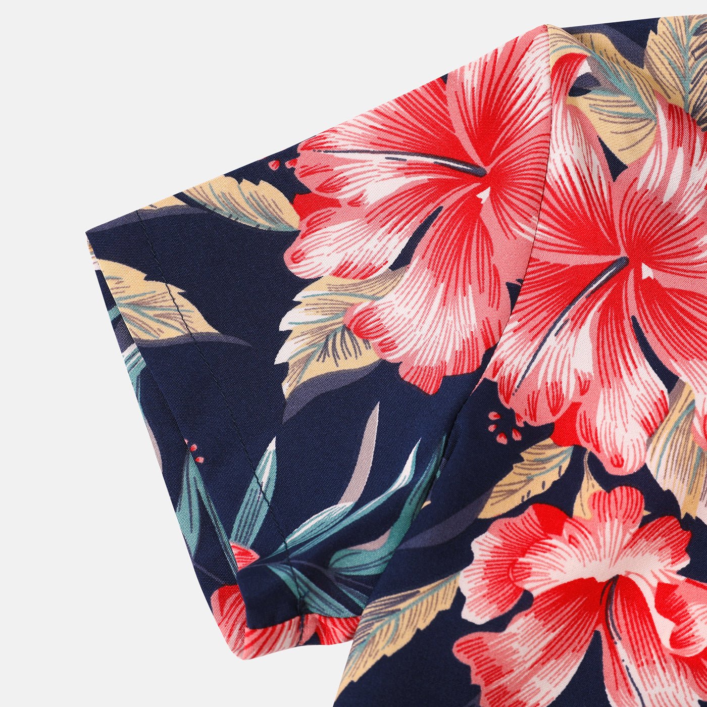 Family Matching Allover Floral Print Halterneck Dresses and Short-sleeve Shirts Sets - 20644460