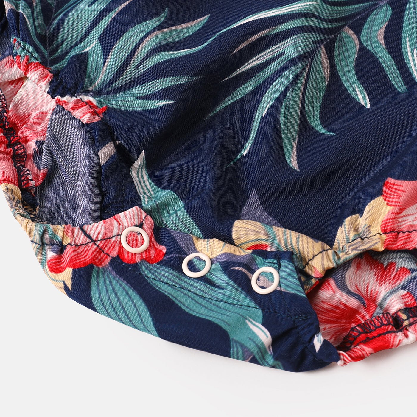 Family Matching Allover Floral Print Halterneck Dresses and Short-sleeve Shirts Sets - 20644460