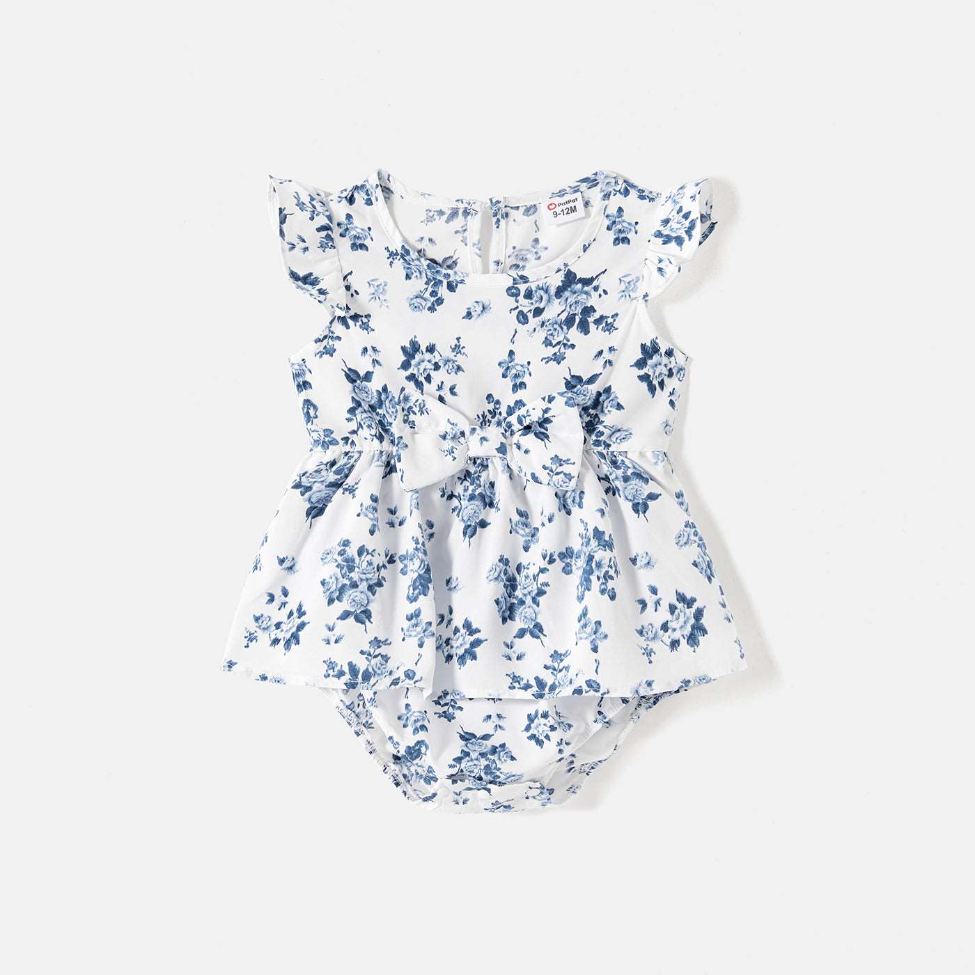 Family Matching Allover Floral Print Shirred Tiered Dresses and Short-sleeve Colorblock T-shirts Sets - 20578511