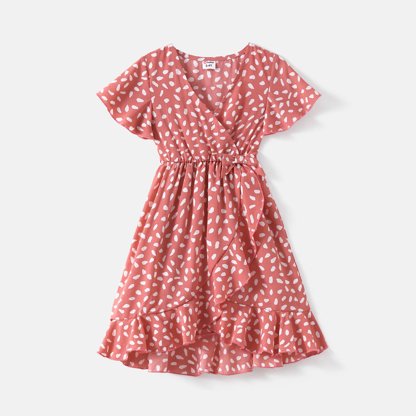 Family Matching Allover Floral Print Shirred Tiered Dresses and Short-sleeve Colorblock T-shirts Sets - 20589834
