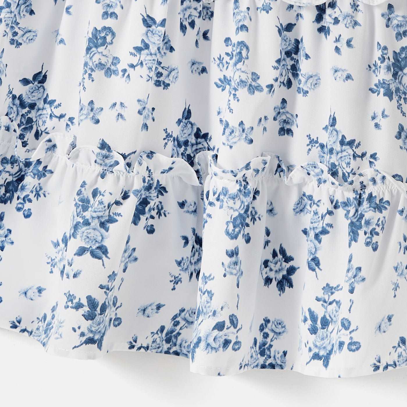 Family Matching Allover Floral Print Shirred Tiered Dresses and Short-sleeve Colorblock T-shirts Sets - 20578511