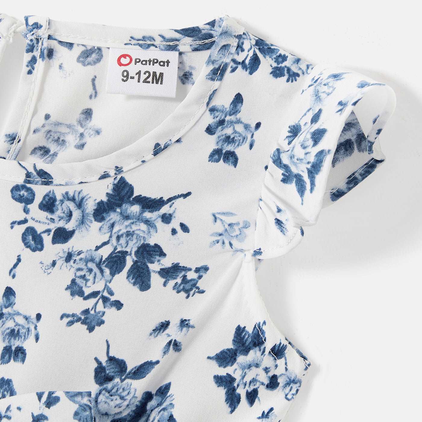 Family Matching Allover Floral Print Shirred Tiered Dresses and Short-sleeve Colorblock T-shirts Sets - 20578511