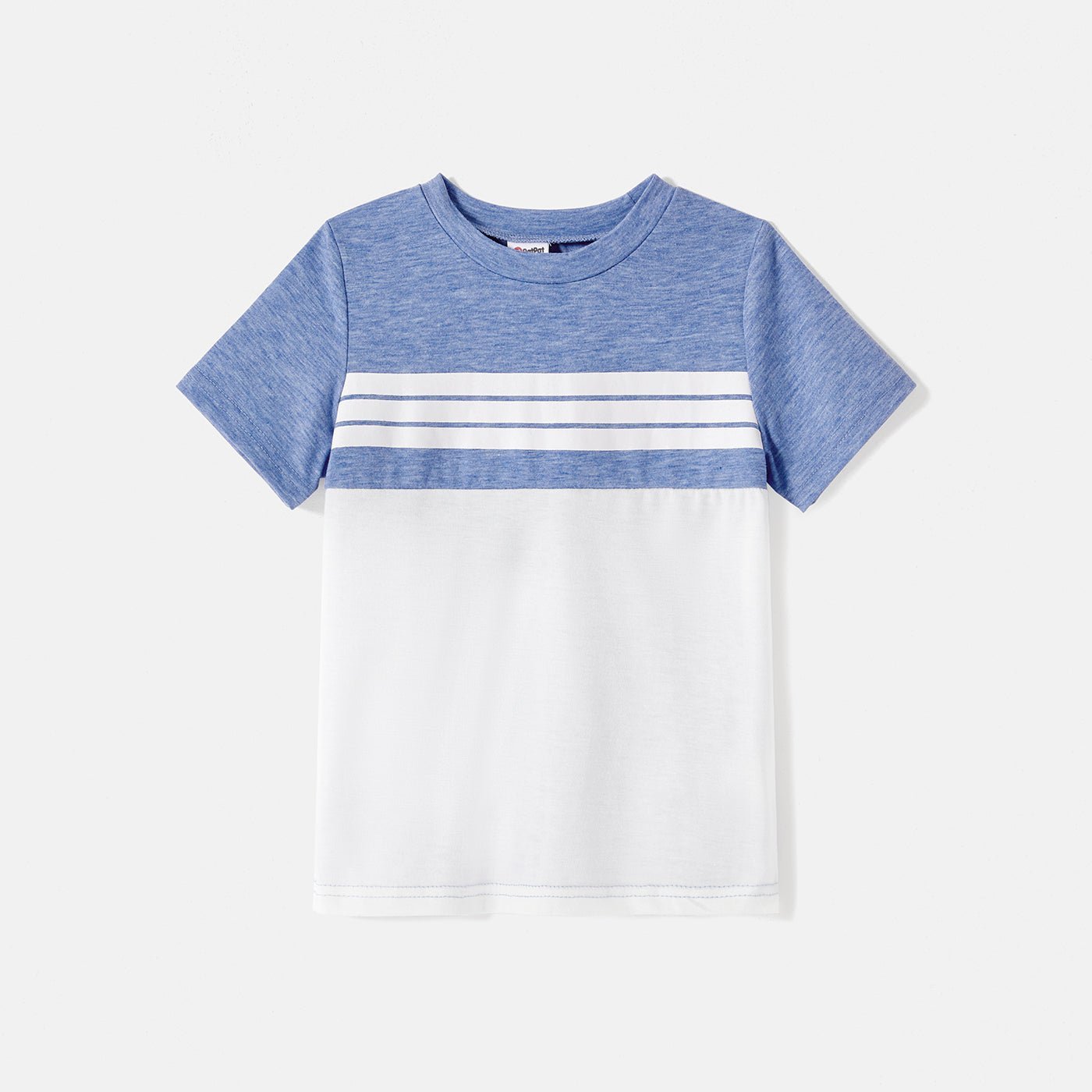 Family Matching Allover Floral Print Shirred Tiered Dresses and Short-sleeve Colorblock T-shirts Sets - 20578511