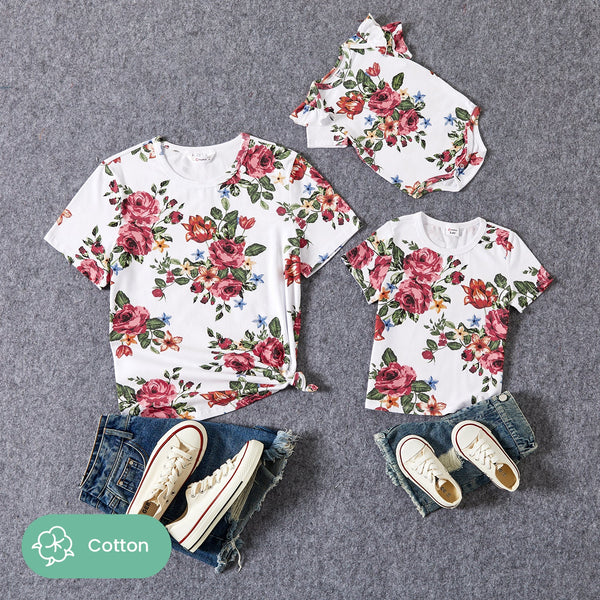 Family Matching Allover Floral Print Short-sleeve Cotton Tee - 20655961