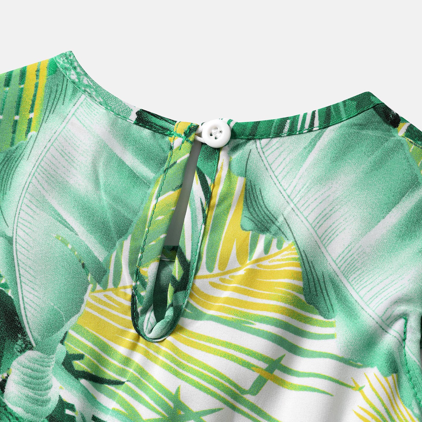 Family Matching Allover Green Plant Print Belted Cami Dresses and Short-sleeve Colorblock T-shirts Sets - 20581628