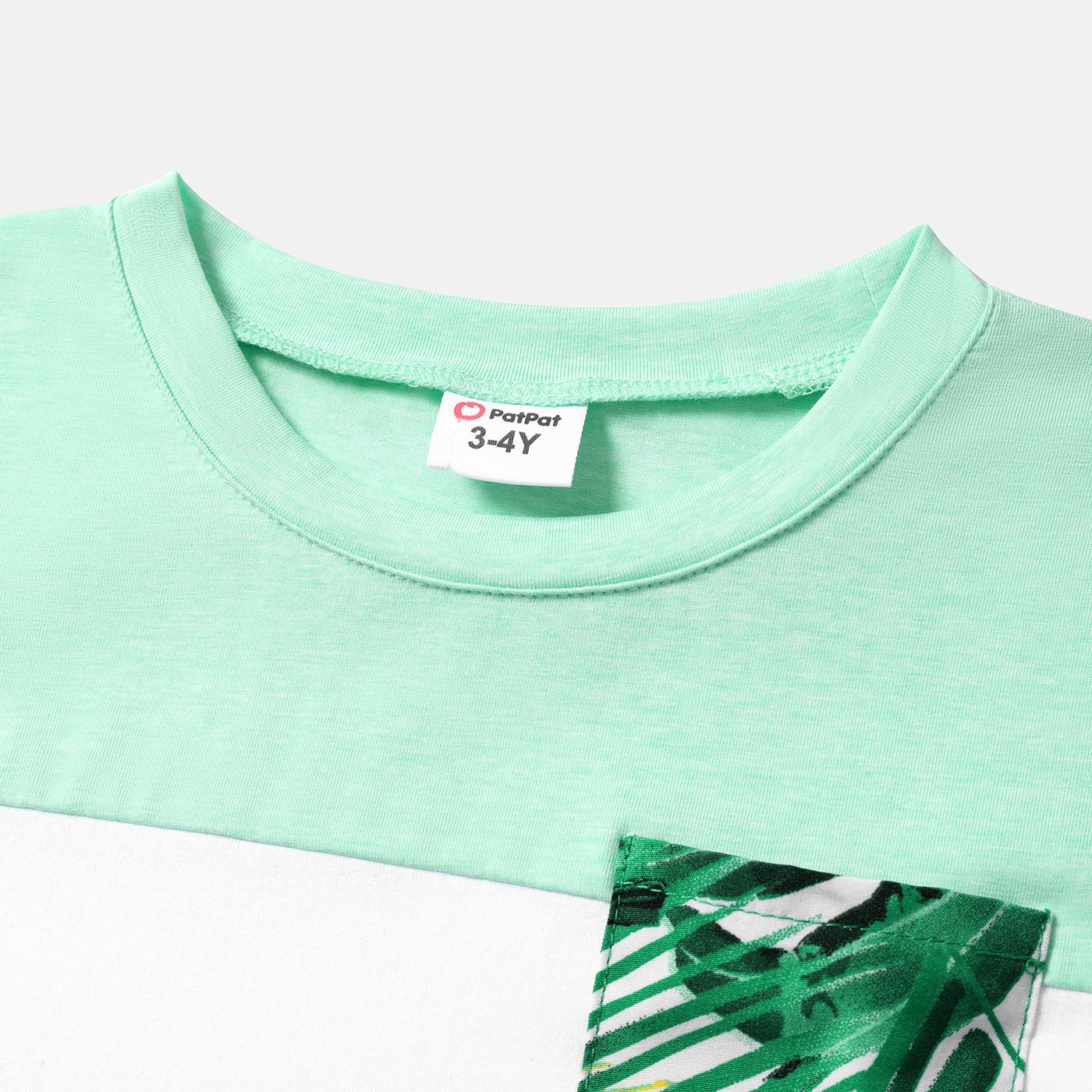 Family Matching Allover Green Plant Print Belted Cami Dresses and Short-sleeve Colorblock T-shirts Sets - 20581628