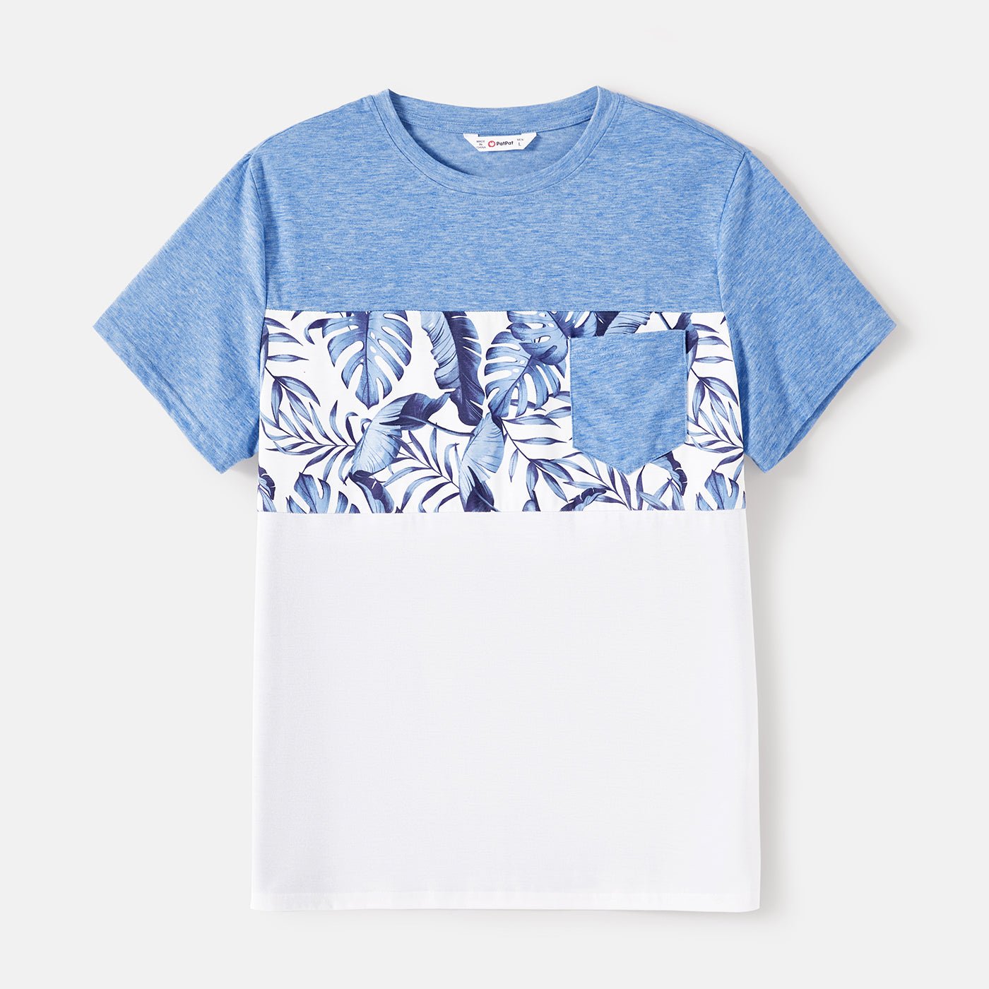 Family Matching Allover Leaf Print Naia? Cami Dresses and Short-sleeve Colorblock T-shirts Sets - 20568480