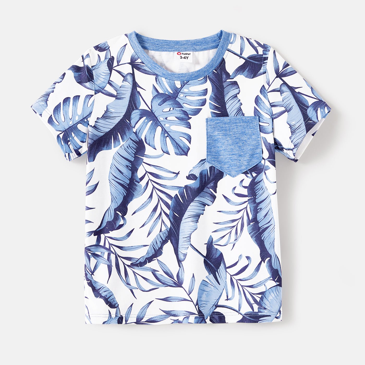 Family Matching Allover Leaf Print Naia? Cami Dresses and Short-sleeve Colorblock T-shirts Sets - 20568480