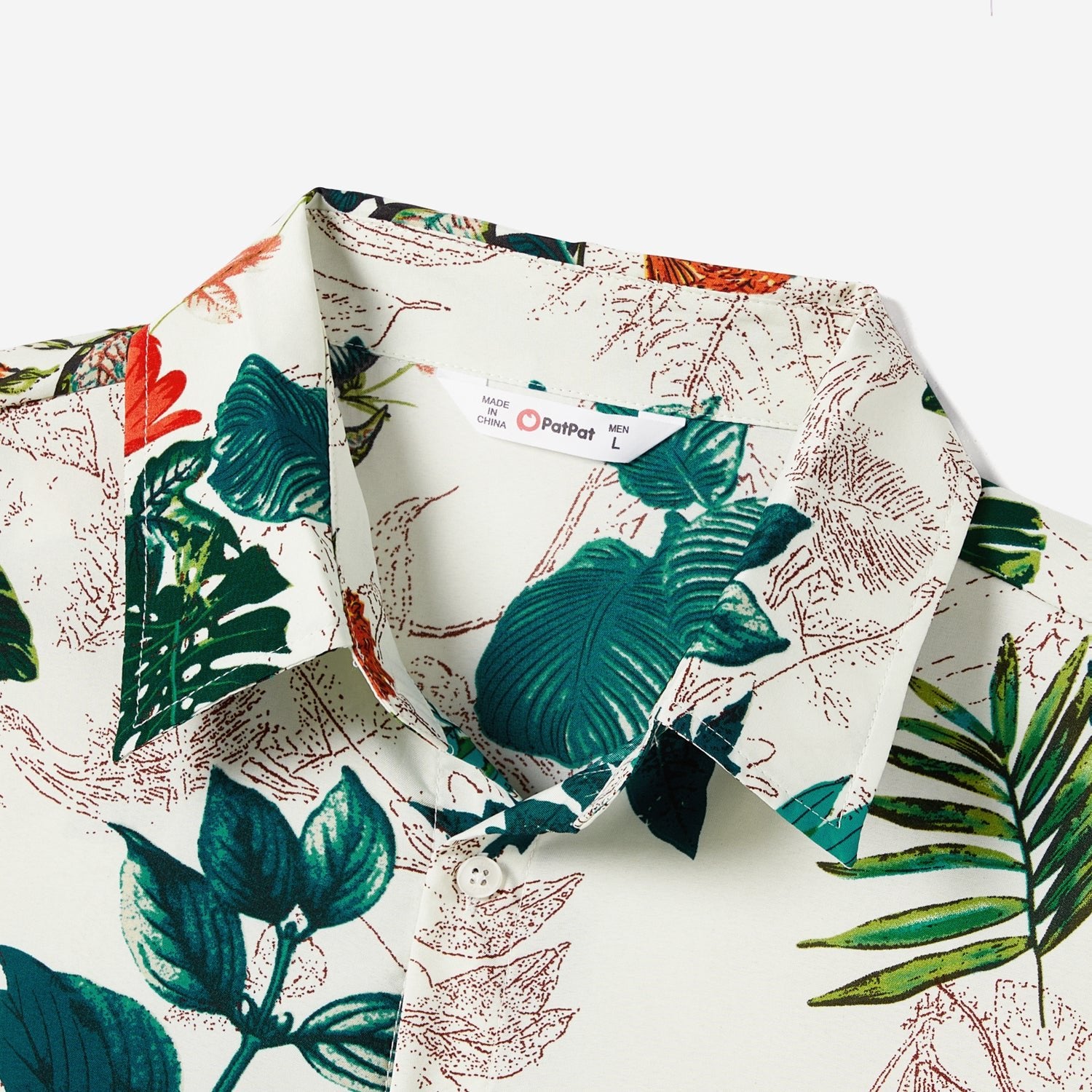 Family Matching Allover Plant Floral Print Dresses and Short-sleeve Shirts Sets - 20642447