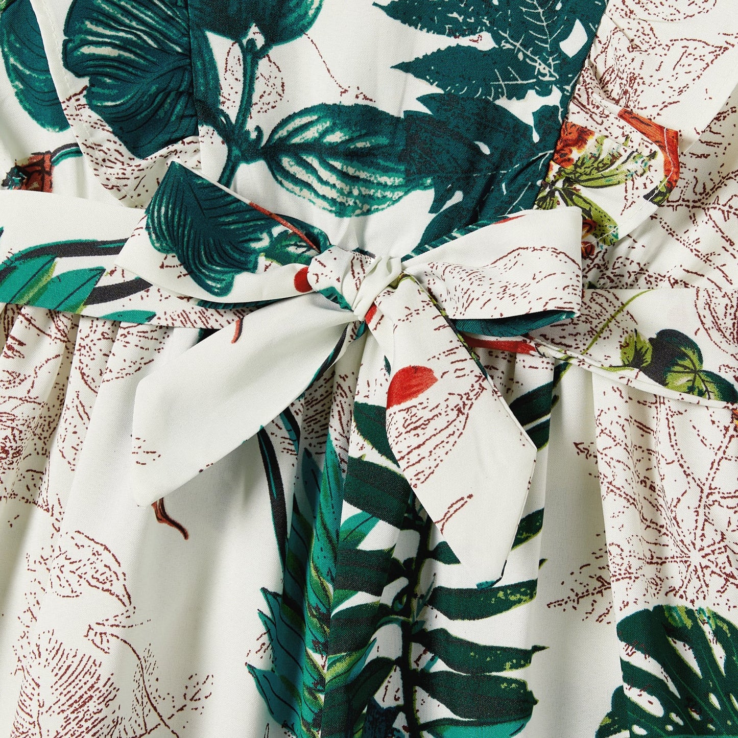 Family Matching Allover Plant Floral Print Dresses and Short-sleeve Shirts Sets - 20642447