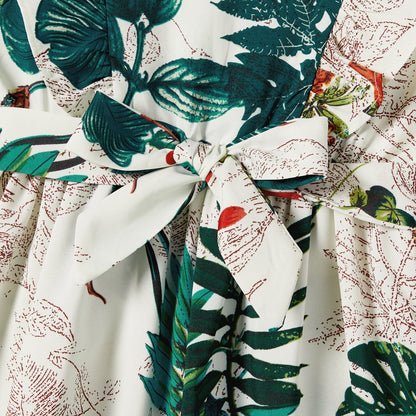 Family Matching Allover Plant Floral Print Dresses and Short-sleeve Shirts Sets - 20642447