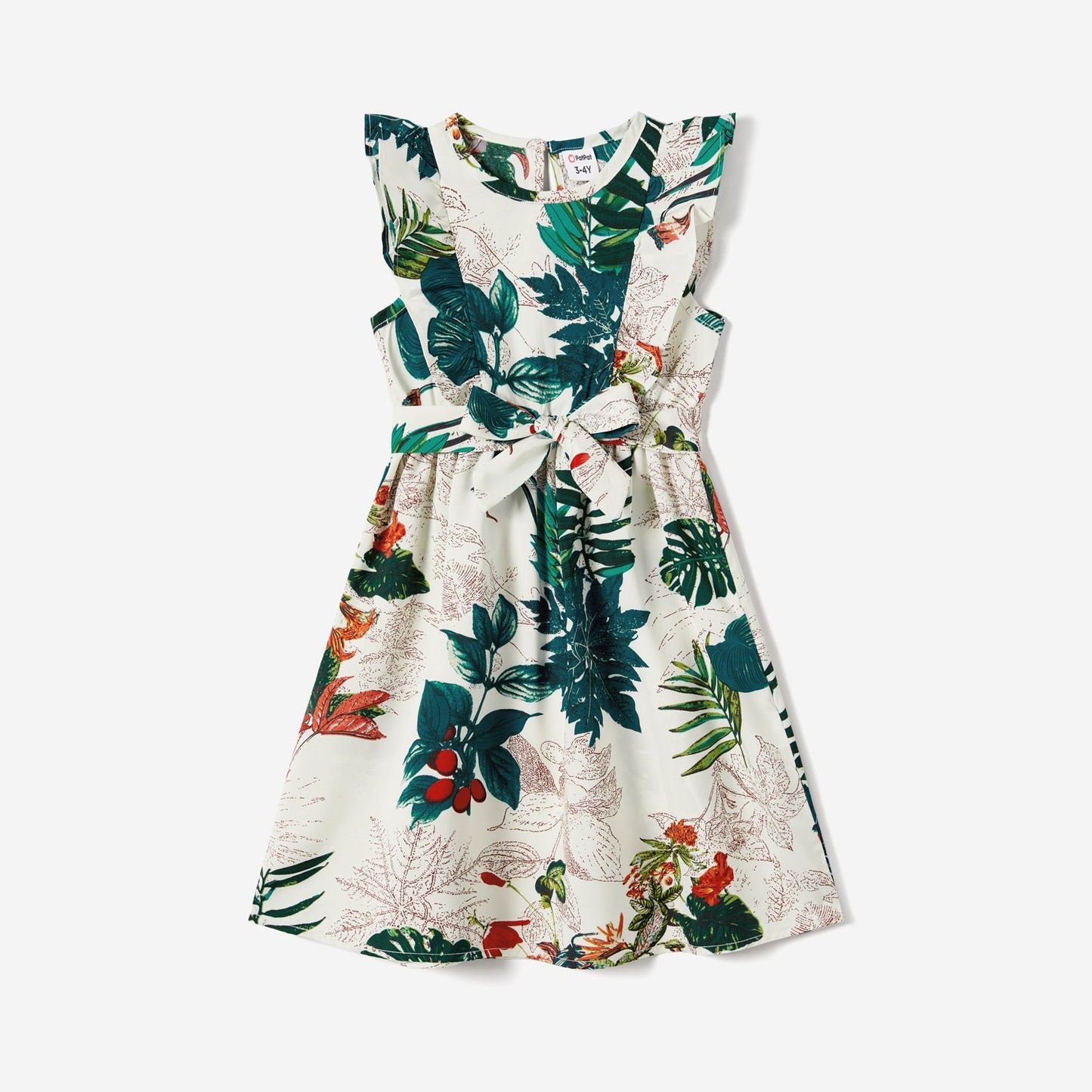 Family Matching Allover Plant Floral Print Dresses and Short-sleeve Shirts Sets - 20642447