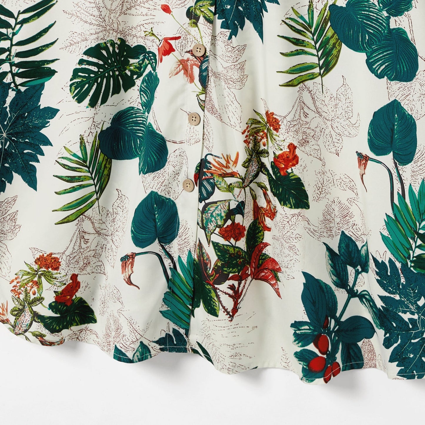 Family Matching Allover Plant Floral Print Dresses and Short-sleeve Shirts Sets - 20642447