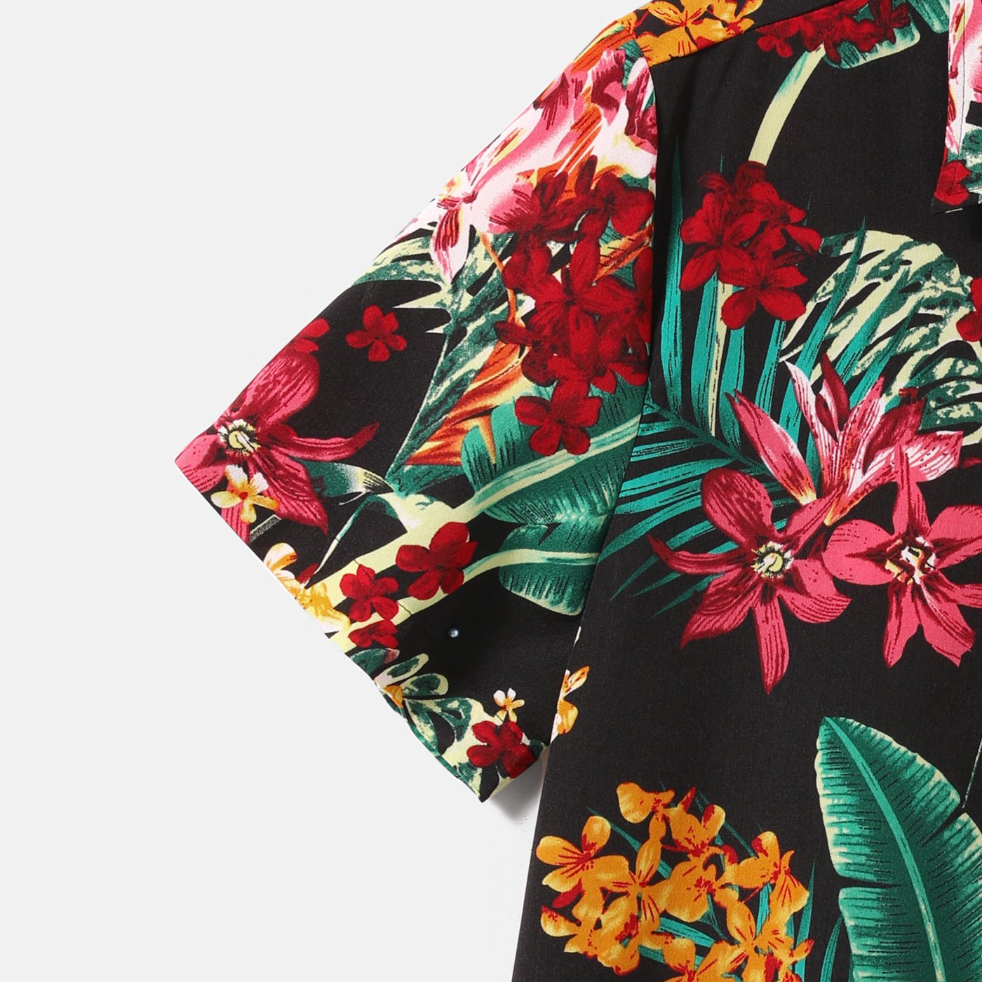 Family Matching Allover Plant Floral Print Halterneck Dresses and Short-sleeve Shirts Sets - 20648036