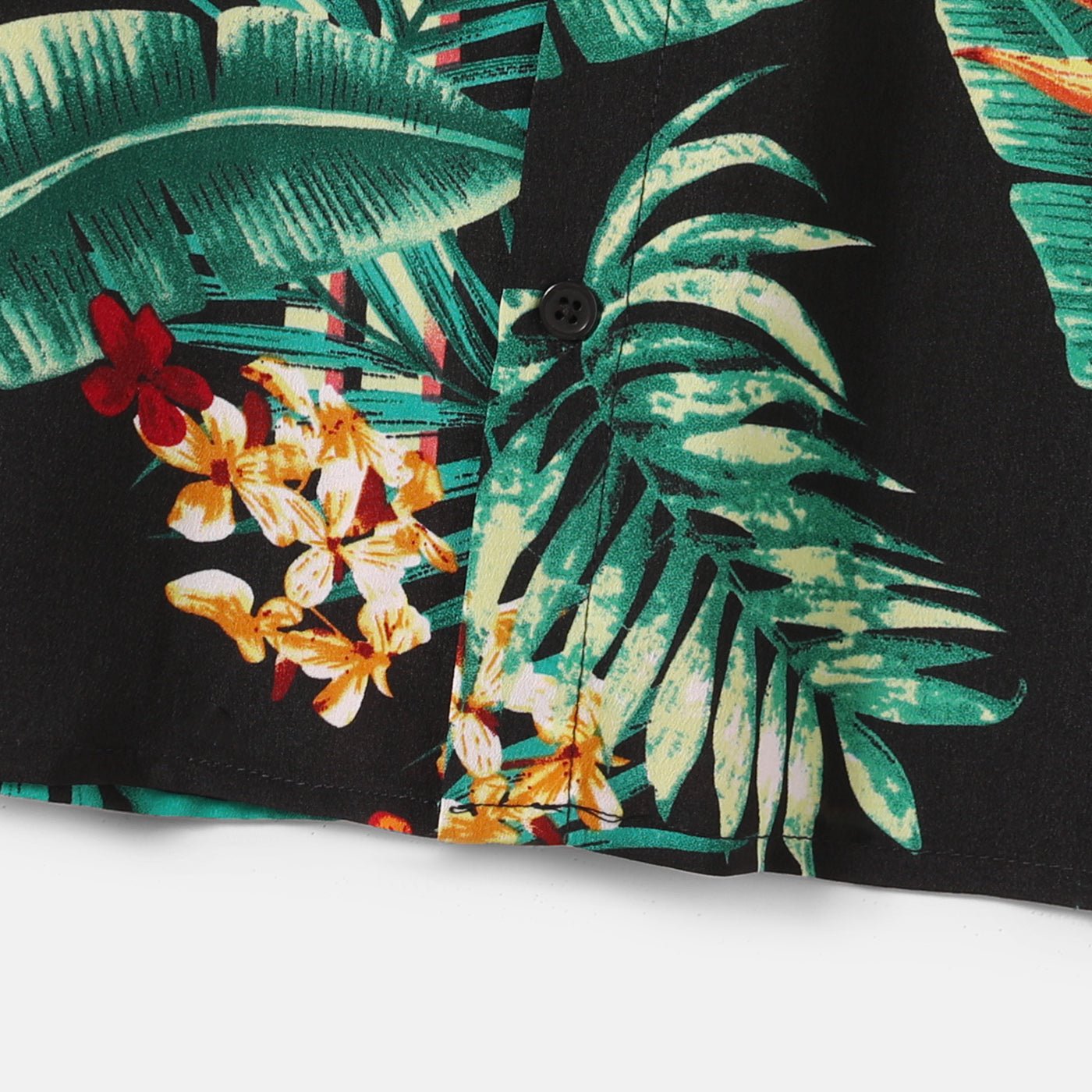 Family Matching Allover Plant Floral Print Halterneck Dresses and Short-sleeve Shirts Sets - 20648036