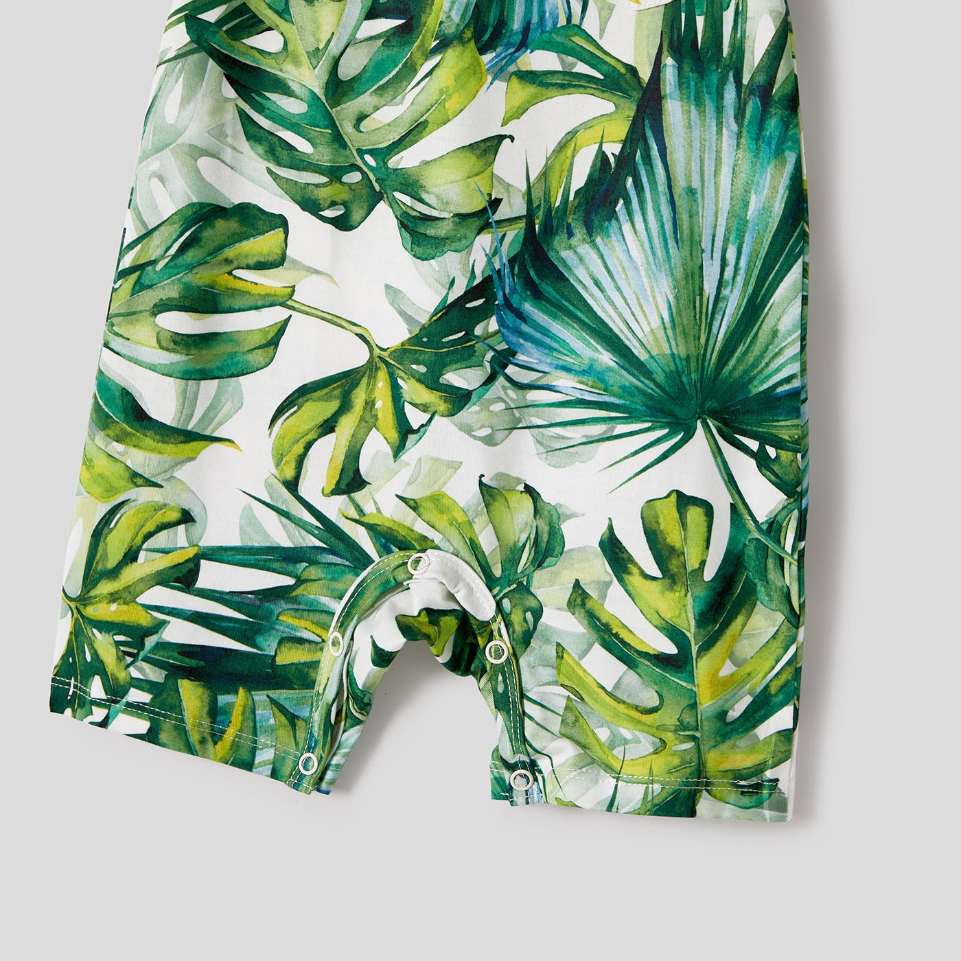 Family Matching Allover Plant Print Belted Tank Dresses and Short-sleeve T-shirts Sets - 20656107