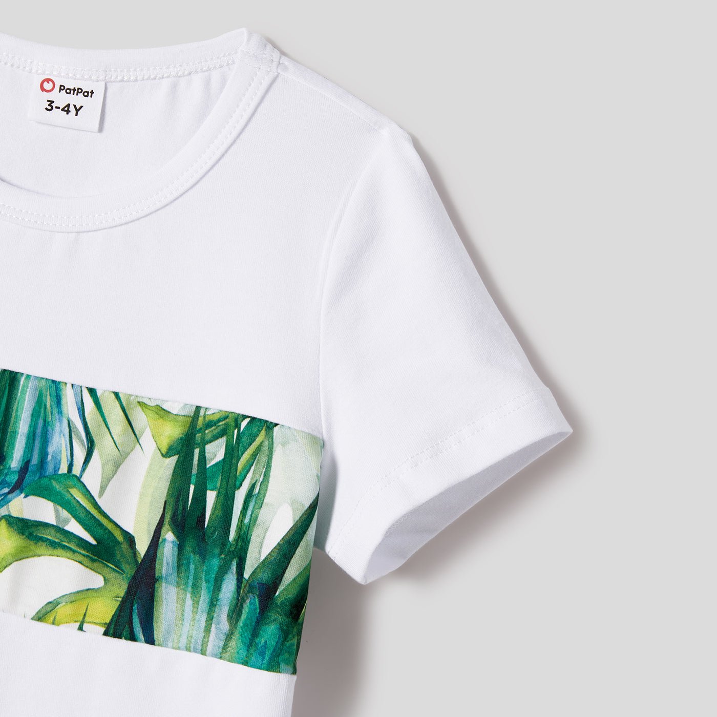 Family Matching Allover Plant Print Belted Tank Dresses and Short-sleeve T-shirts Sets - 20656107