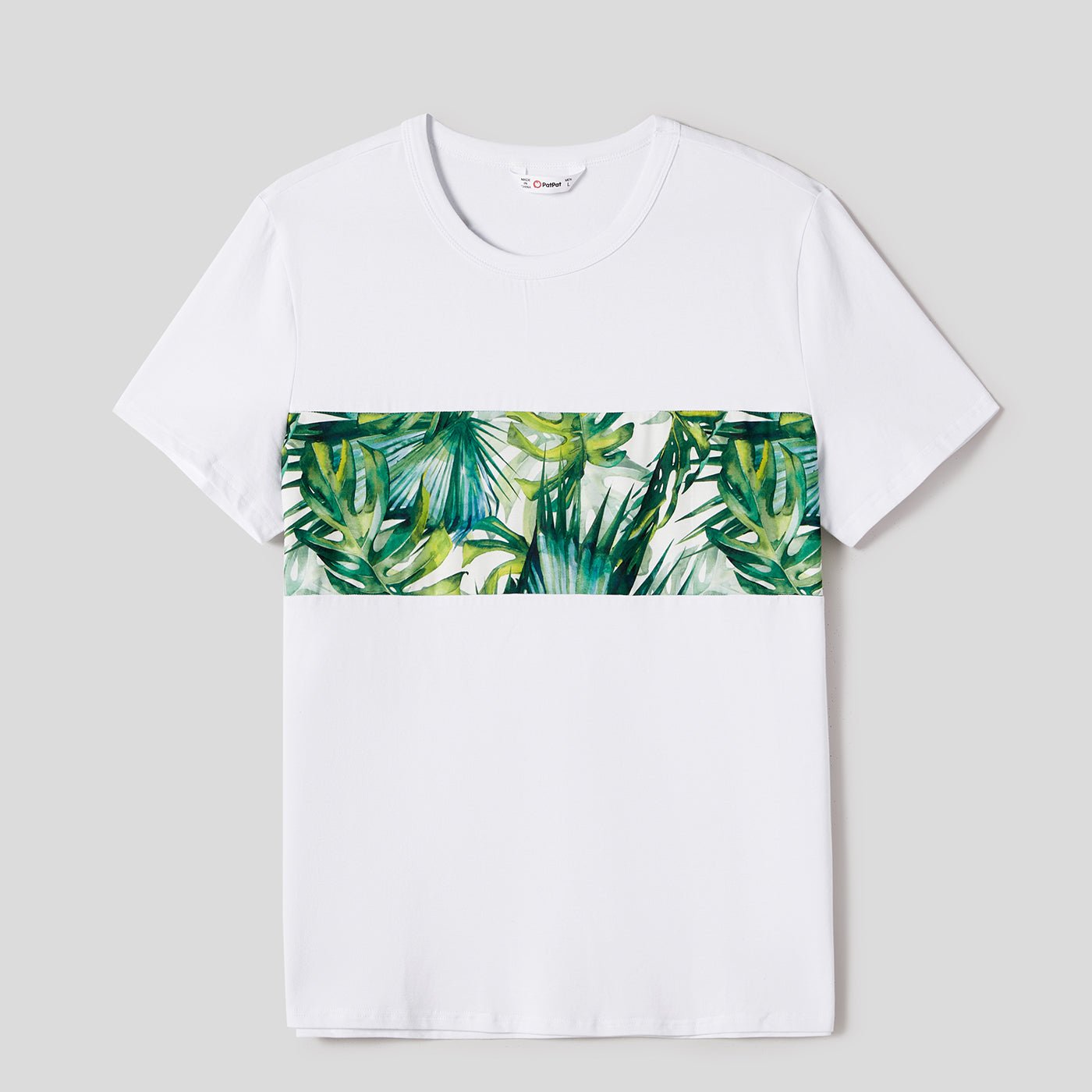 Family Matching Allover Plant Print Belted Tank Dresses and Short-sleeve T-shirts Sets - 20656107