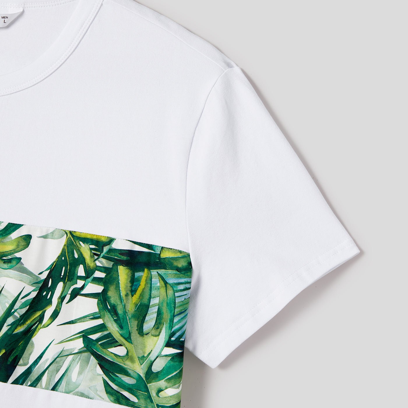 Family Matching Allover Plant Print Belted Tank Dresses and Short-sleeve T-shirts Sets - 20656107