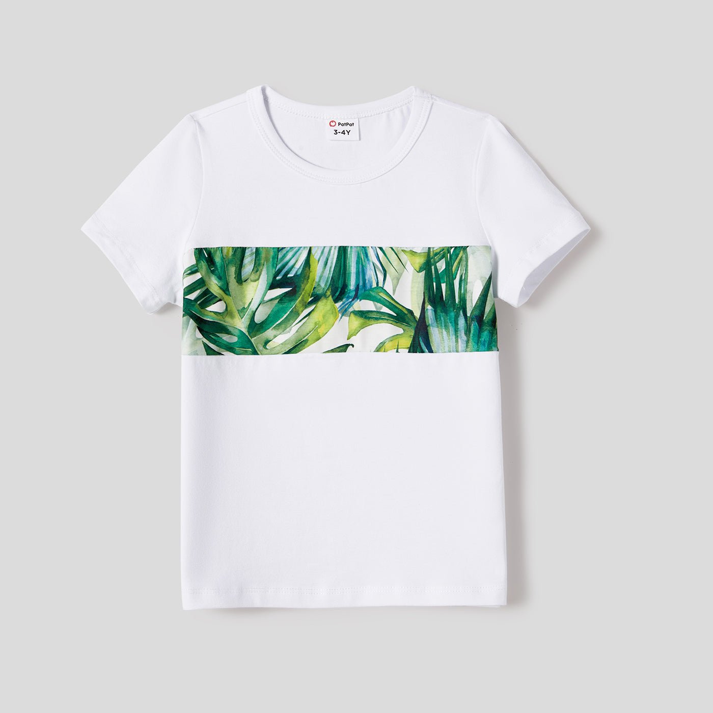 Family Matching Allover Plant Print Belted Tank Dresses and Short-sleeve T-shirts Sets - 20656107