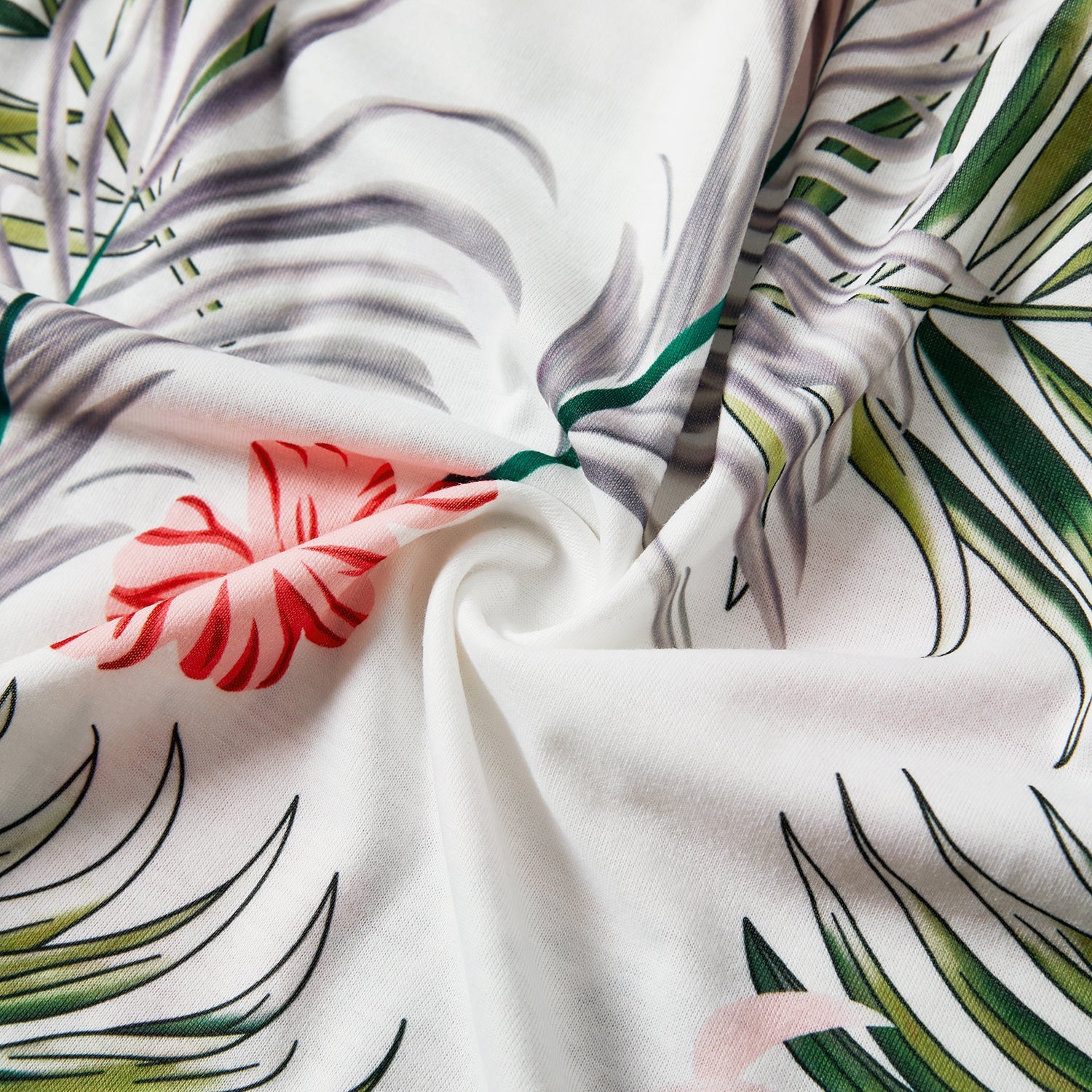 Family Matching Allover Plant Print Cami Dresses and Short-sleeve Colorblock Spliced T-shirts Sets - 20581442