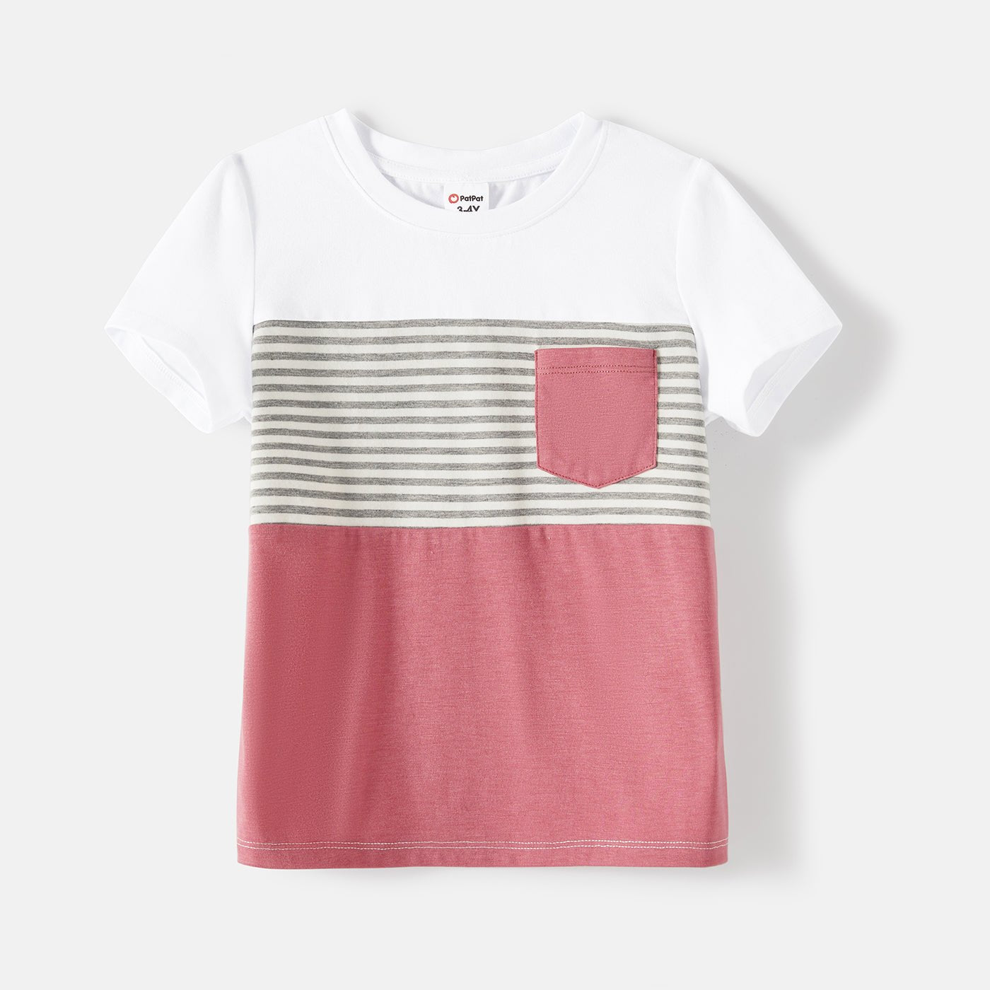 Family Matching Allover Print Strappy Dresses and Short-sleeve Striped Colorblock T-shirts Sets - 20615859