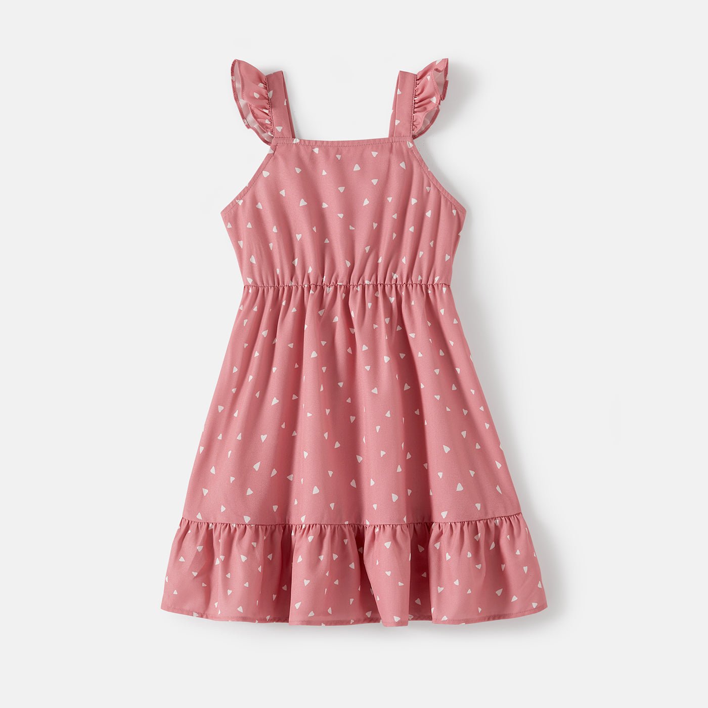 Family Matching Allover Print Strappy Dresses and Short-sleeve Striped Colorblock T-shirts Sets - 20615859