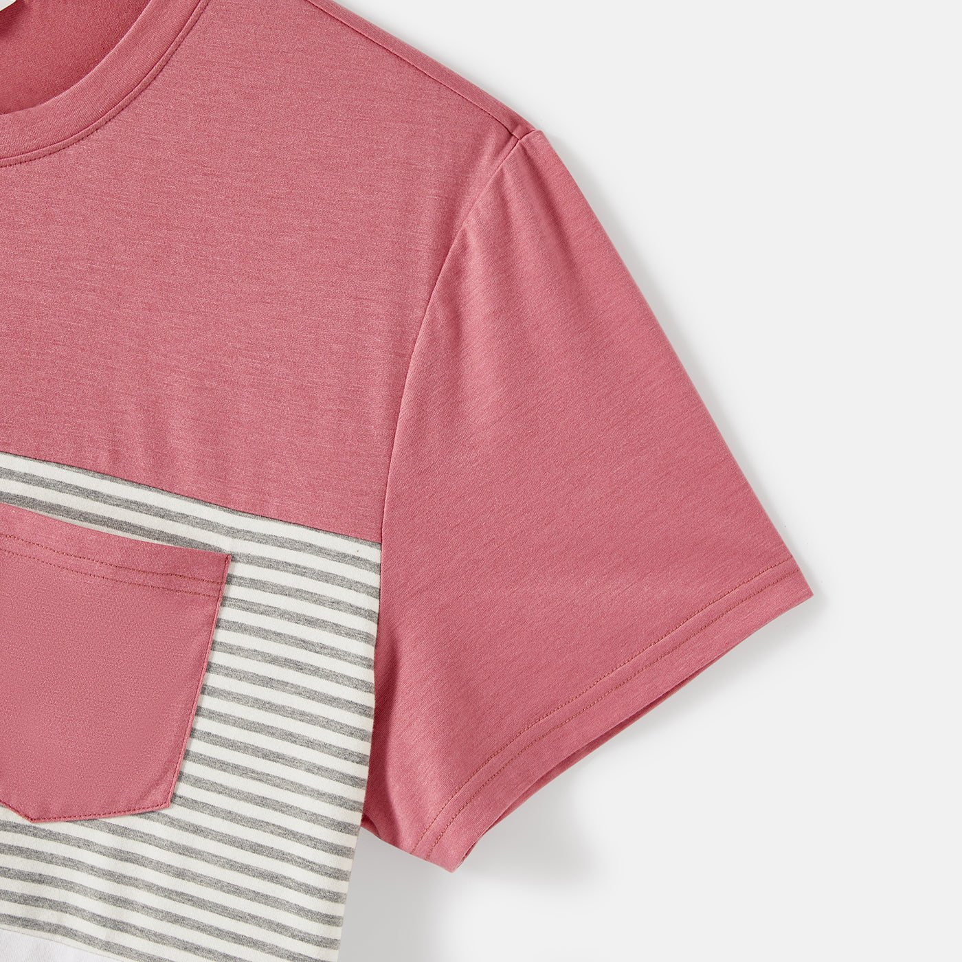 Family Matching Allover Print Strappy Dresses and Short-sleeve Striped Colorblock T-shirts Sets - 20615859