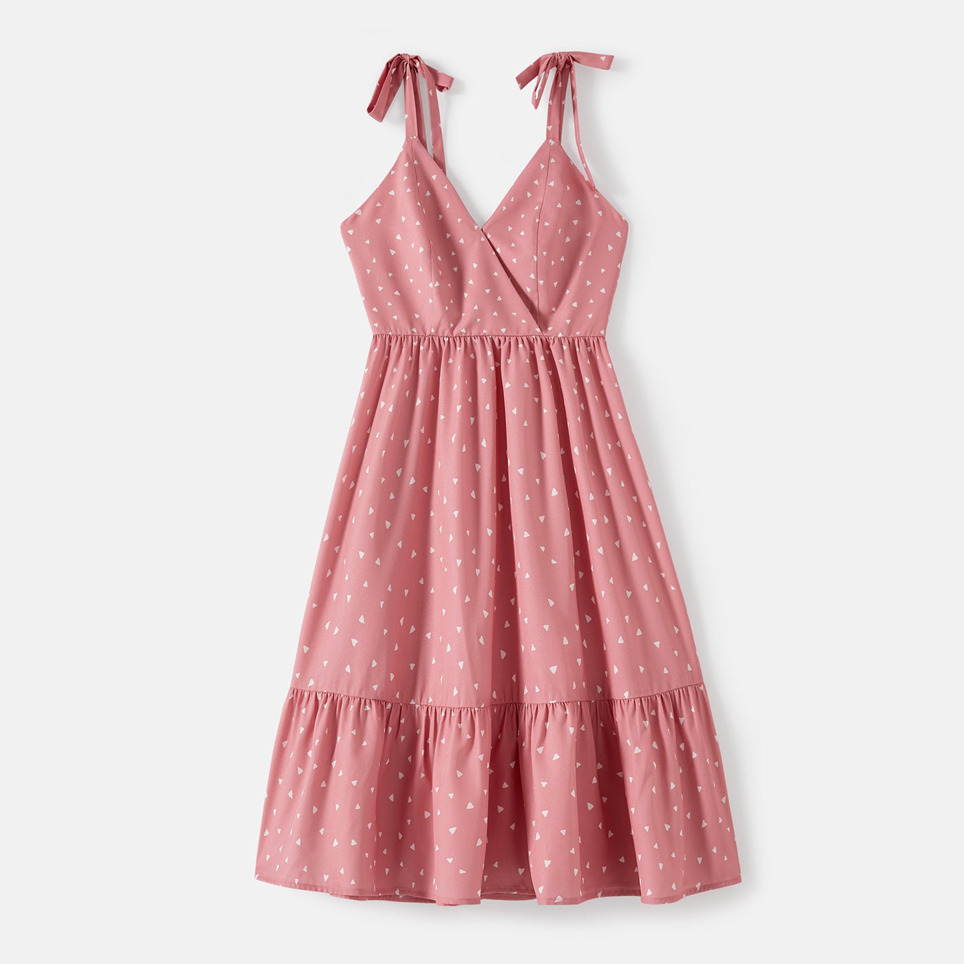 Family Matching Allover Print Strappy Dresses and Short-sleeve Striped Colorblock T-shirts Sets - 20615859