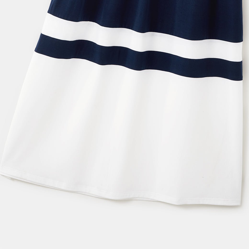 Family Matching Colorblock Button Front Sleeveless Maxi Dresses and Short-sleeve T-shirts Sets - 20418965