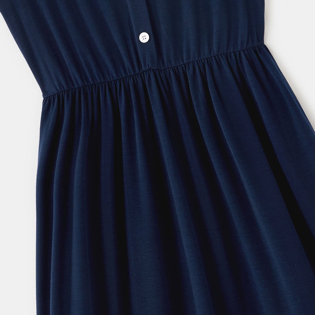 Family Matching Colorblock Button Front Sleeveless Maxi Dresses and Short-sleeve T-shirts Sets - 20418965