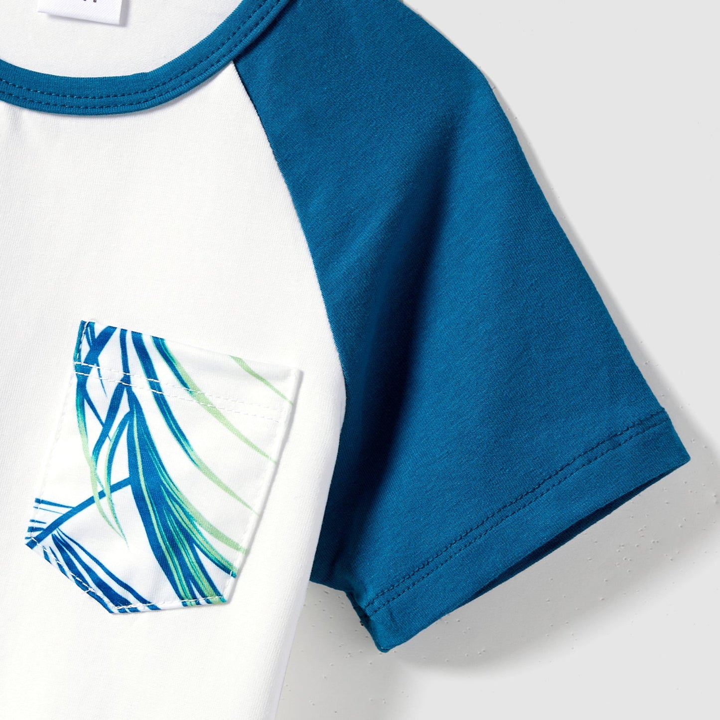 Family Matching Cotton Colorblock Short-sleeve T-shirts and Allover Plant Print Cami Dresses Sets - 20631832