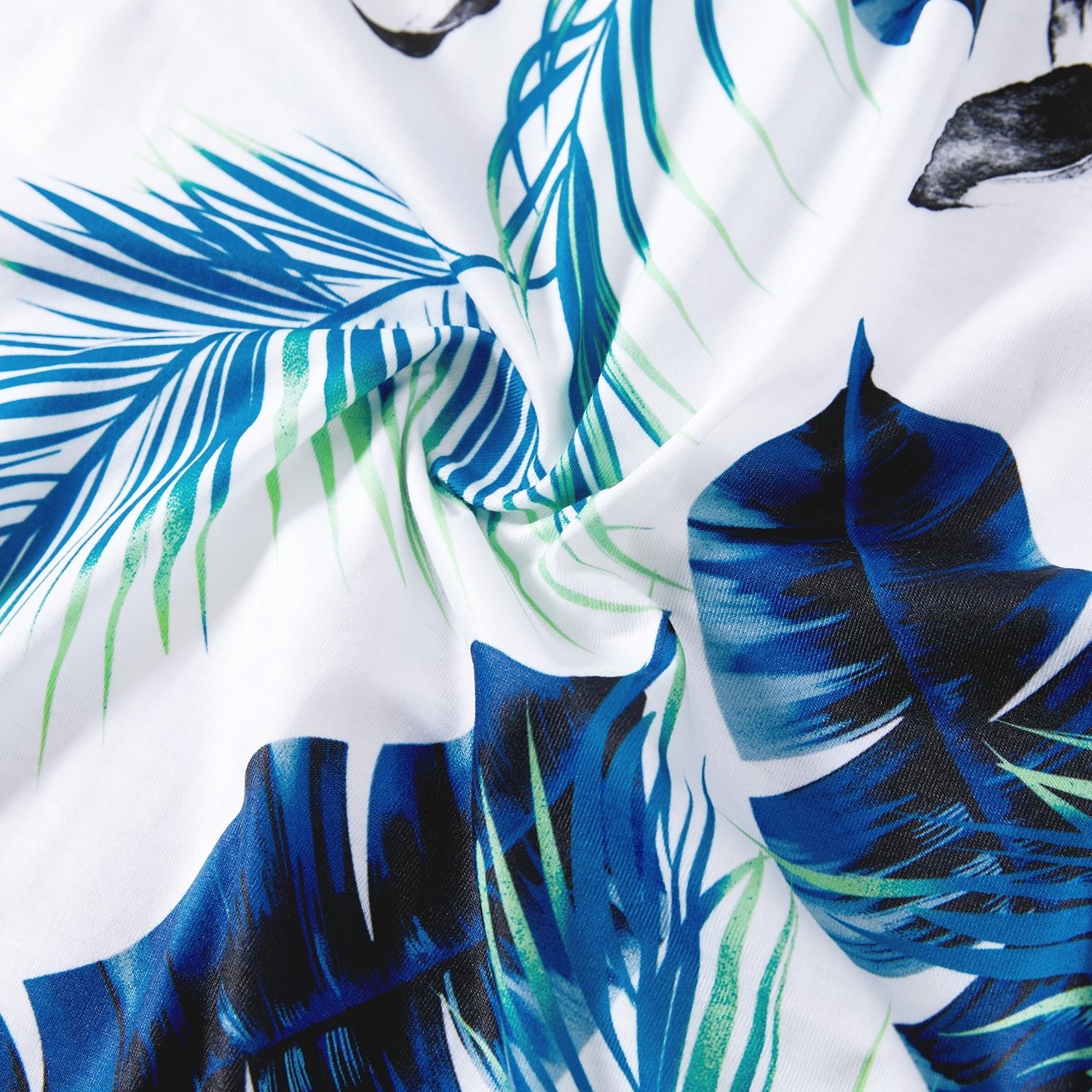 Family Matching Cotton Colorblock Short-sleeve T-shirts and Allover Plant Print Cami Dresses Sets - 20631832
