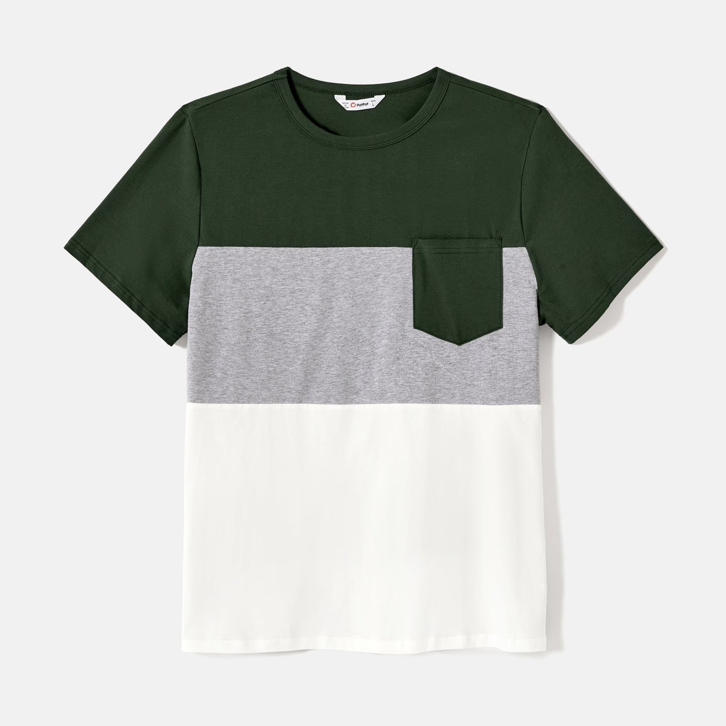 Family Matching Cotton Colorblock T-shirts and Solid Swiss Dot Halter Sleeveless Belted Dresses Sets - 20585274
