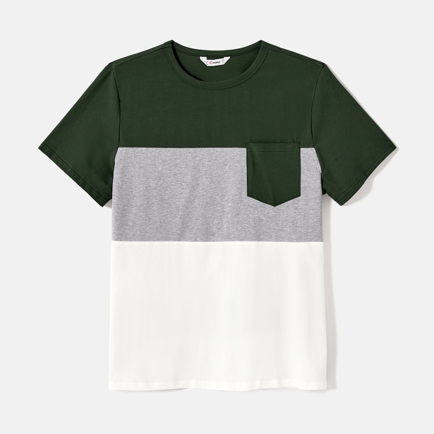 Family Matching Cotton Colorblock T-shirts and Solid Swiss Dot Halter Sleeveless Belted Dresses Sets - 20585274