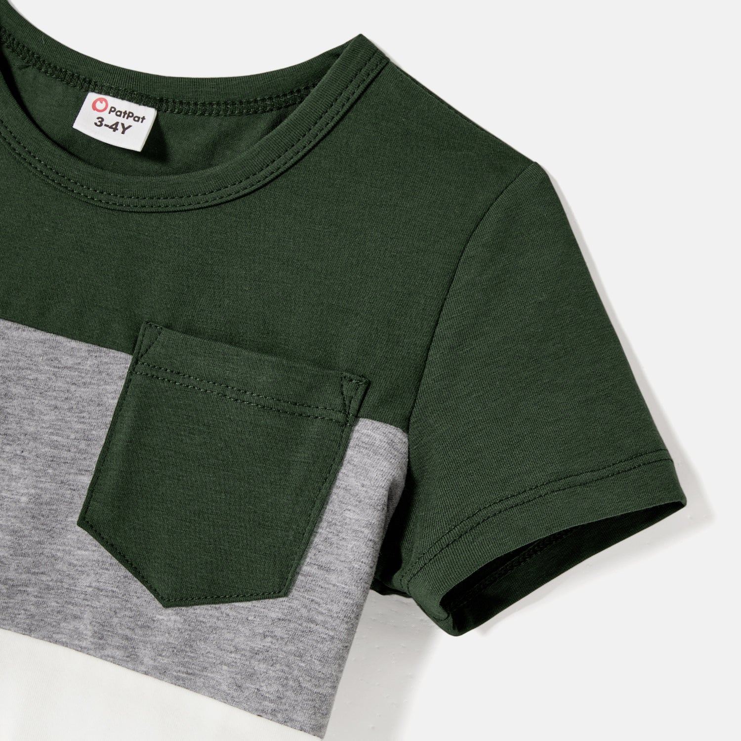 Family Matching Cotton Colorblock T-shirts and Solid Swiss Dot Halter Sleeveless Belted Dresses Sets - 20585274